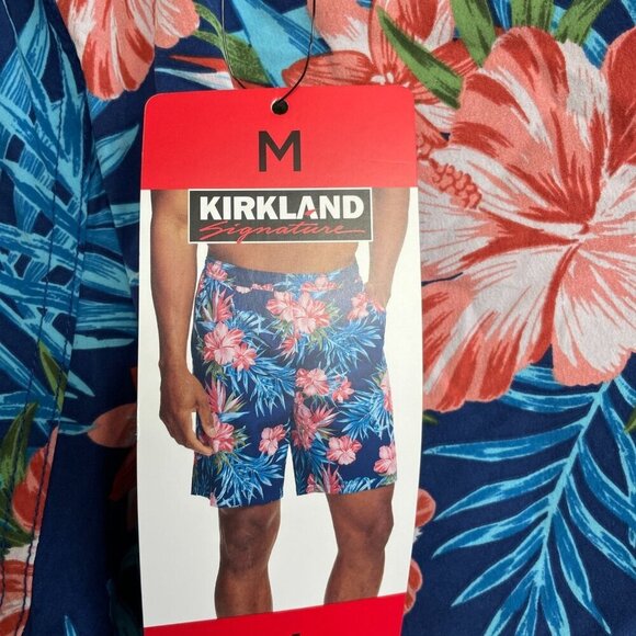 NEW Kirkland Signature Men's M Swim Shorts Stretch Floral Hawaiian - Picture 5 of 7